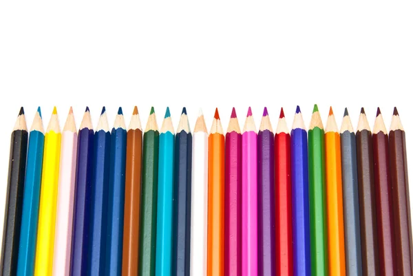 Lápis coloridos, isolados no fundo branco. — Fotografia de Stock
