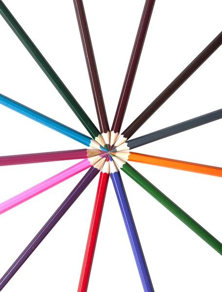 Kleur potloden, geïsoleerd op de witte achtergrond. — Stockfoto