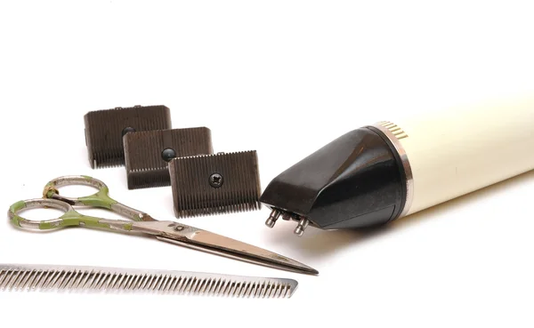 Conjunto vintage de ferramentas para cortar cabelo — Fotografia de Stock