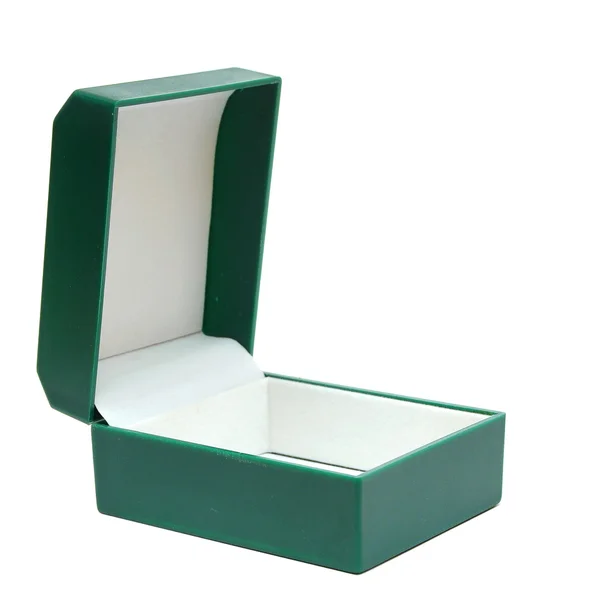 Ανοιχτό κουτί δώρου σε λευκό φόντο — Φωτογραφία Αρχείου