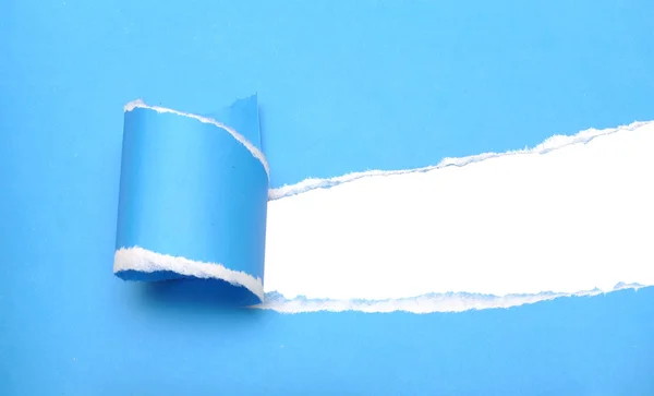 Blå pappersrevor utrymme för text — Stockfoto