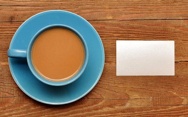 Tomt kort på kaffekopp — Stockfoto