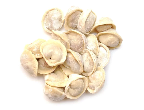 전통적인 러시아 음식 "pelmeni" 흰색 절연 — 스톡 사진