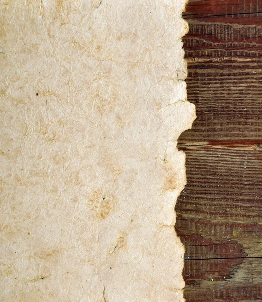 Старая Бумага Деревянном Фоне — стоковое фото