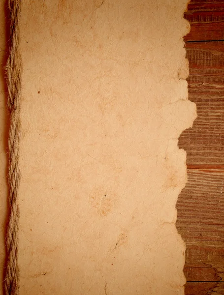 境界の木製の背景に古い紙 — ストック写真