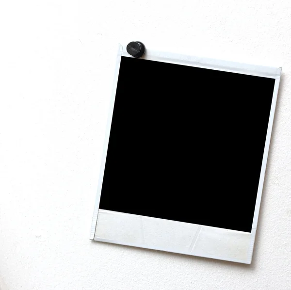 Fotorahmen Drückte Den Schwarzen Stecknadel Den Hintergrund — Stockfoto