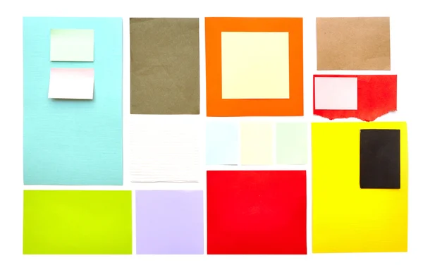 Notas Recordatorio Sobre Papel Color Brillante — Foto de Stock