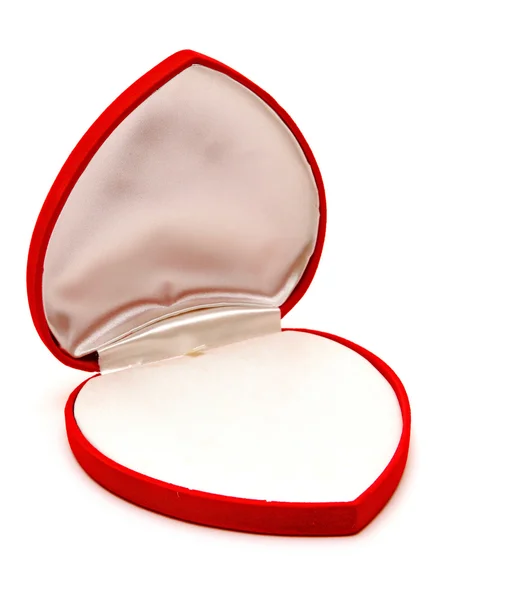 Caixa vermelha em forma de coração — Fotografia de Stock