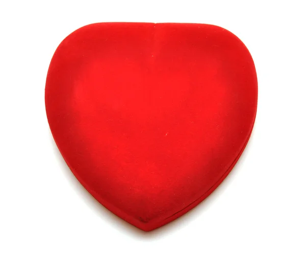 Rote Schachtel in Herzform — Stockfoto