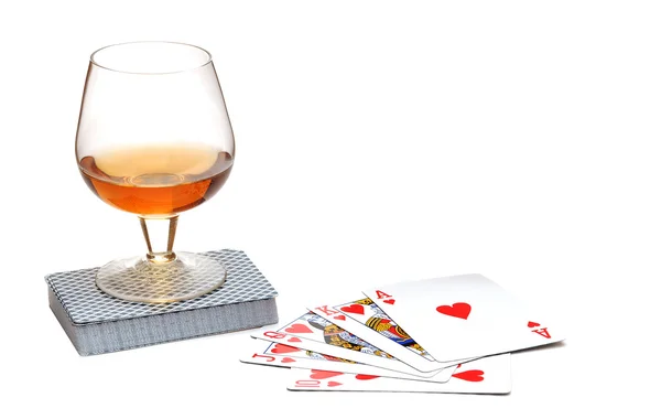 Флеш Рояль Покерных Карт Белом Фоне — стоковое фото