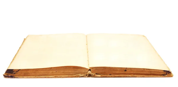 Un libro viejo con páginas manchadas de amarillo en blanco — Foto de Stock
