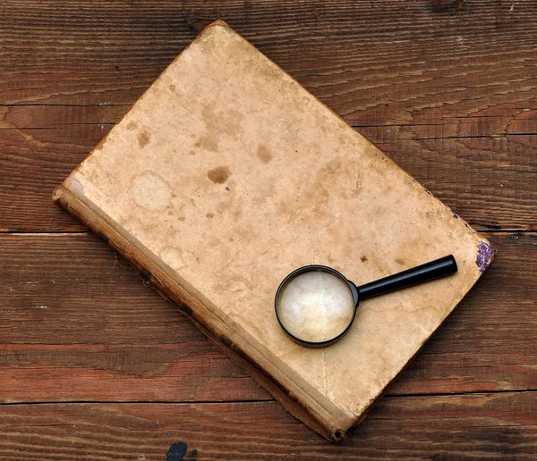 Old Book Cover Wood Background — Stock Photo, Image