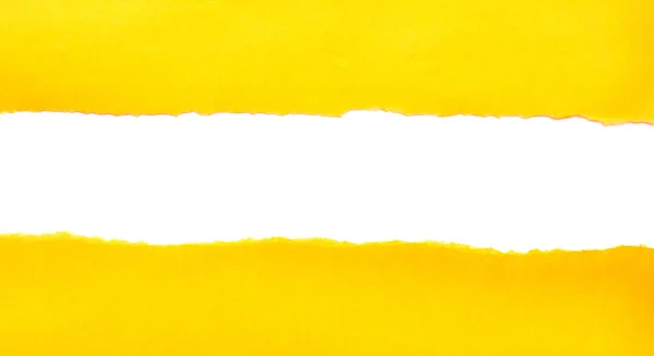 Papel amarelo rasgado — Fotografia de Stock