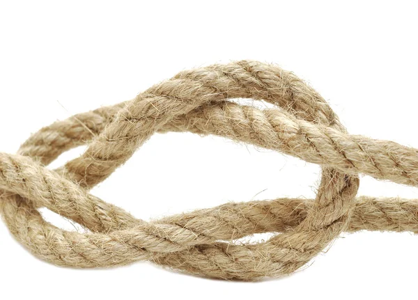 Closeup Rope Knot White — Stock Photo, Image