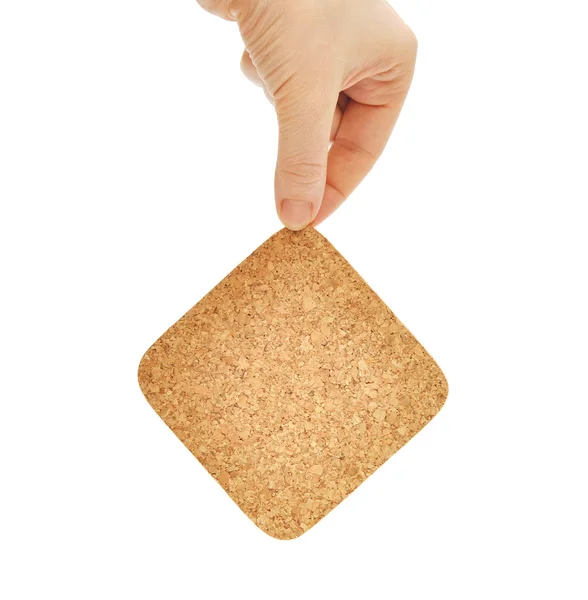 Empty cork in the hand — Stock Photo, Image