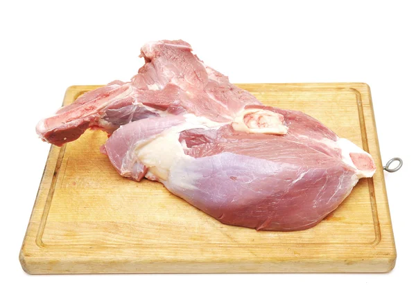 Мясо Борту Изолировано Белом — стоковое фото