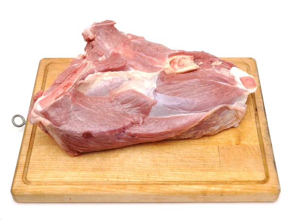 Мясо Борту Изолировано Белом — стоковое фото