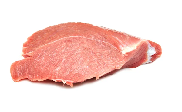 Кусок Мяса Белом — стоковое фото