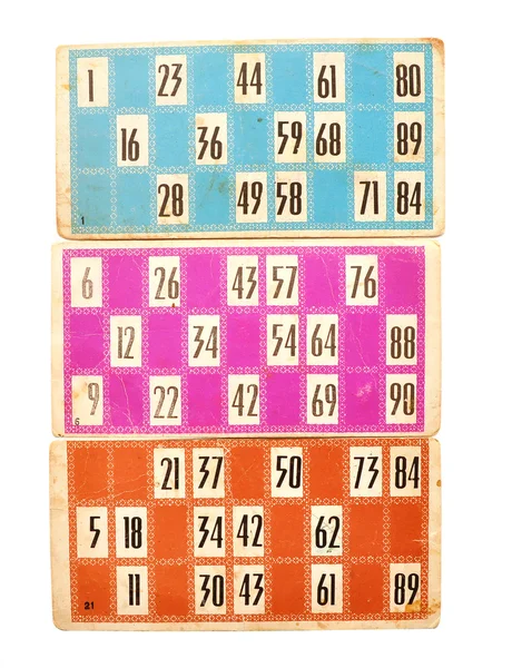 Oude lotto kaarten — Stockfoto