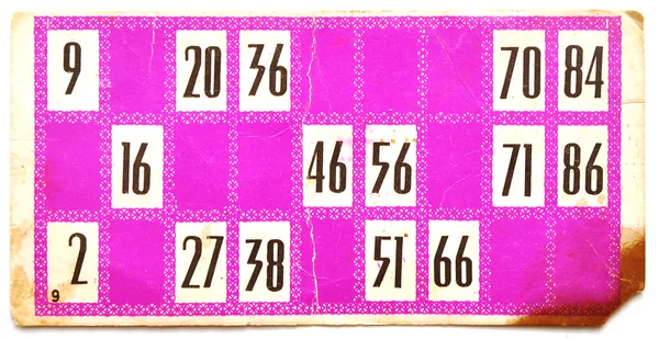 Old lotto card — Stock Photo, Image