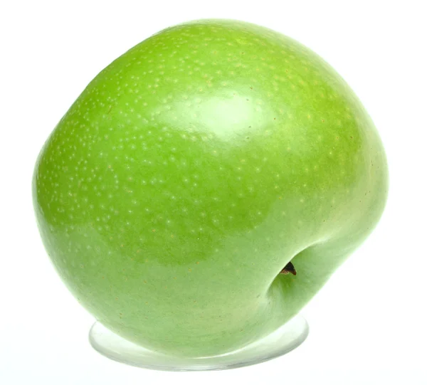 Grönt Äpple Vit — Stockfoto
