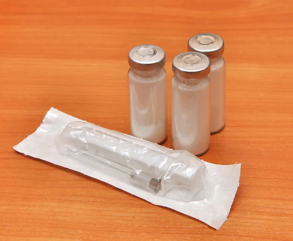Medicine Vials Syringe — Stock Photo, Image