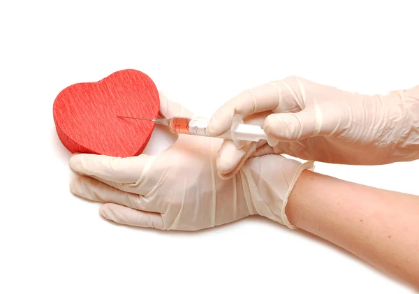 stock image Syringe and heart