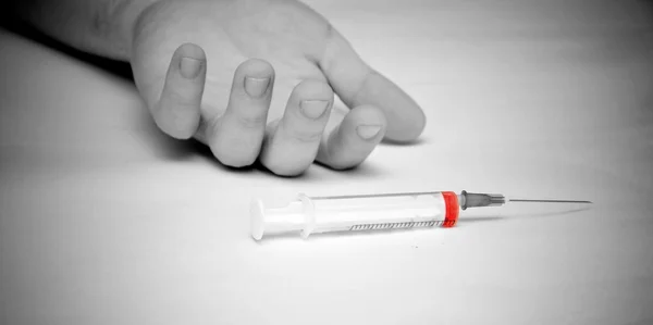 Heroin Túladagolás Koncepció Kábítószer Függőség Fogalma — Stock Fotó