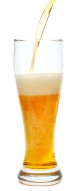 Pouring beer into glass clipart