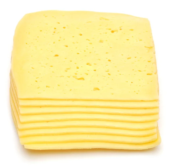 Пачка тонких кусочков сыра — стоковое фото