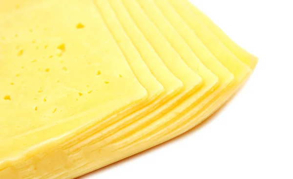 Closeup fresh yellow cheese with holes — Stock Photo, Image
