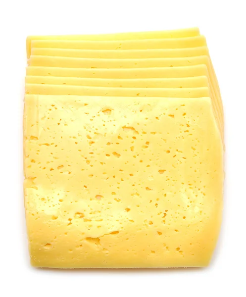 Stapel van dunne kaas stukken — Stockfoto