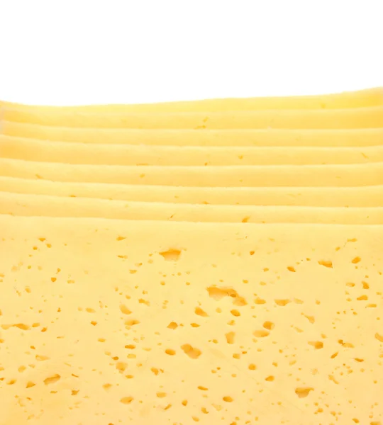 Nahaufnahme frischer gelber Käse mit Löchern — Stockfoto