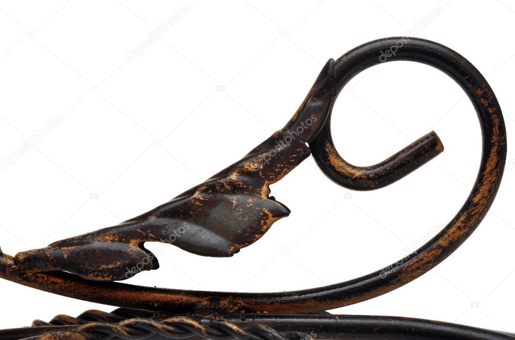 Element of decorative black wrought iron