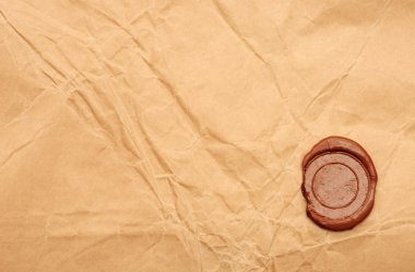 Empty wax seal on old paper clipart