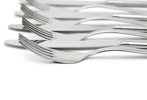Närbild av en kniv och gaffel — Stockfoto