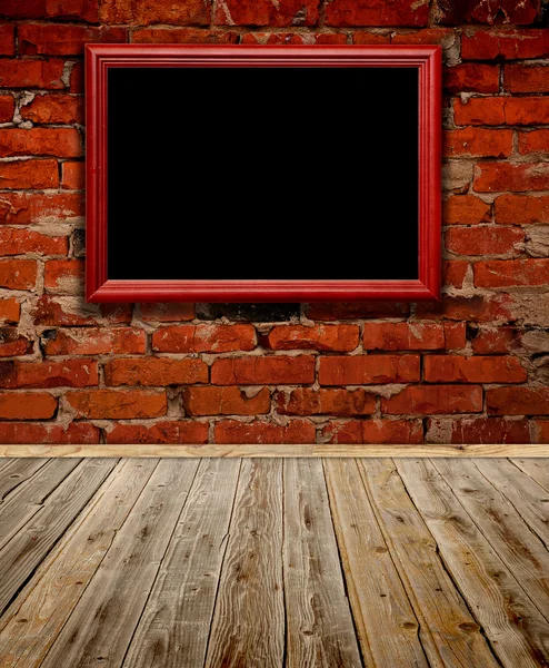 Old grunge room with wooden frame — Stock Photo, Image