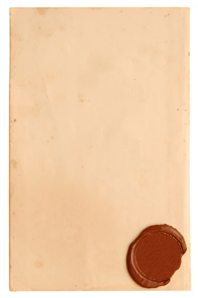 Papel velho com um selo de cera — Fotografia de Stock