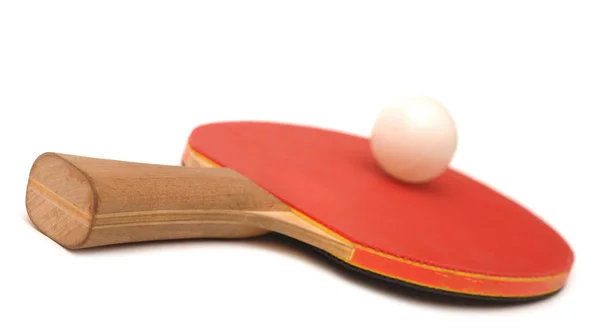 Table tennis racket and ball — Stock Photo, Image