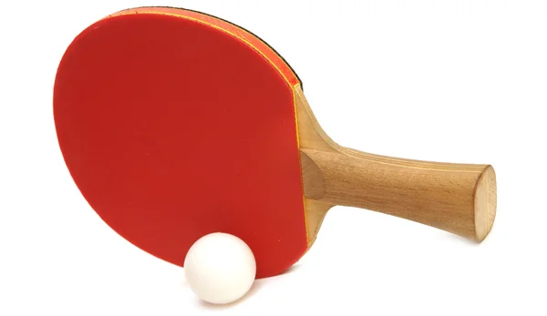 Masa tenisi raketi ve top. — Stok fotoğraf