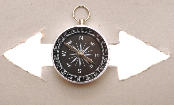 Kompass und Wegbeschreibung — Stockfoto