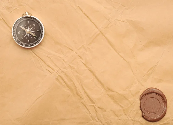 Zegel wax en kompas — Stockfoto