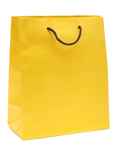 Saco de compras amarelo — Fotografia de Stock