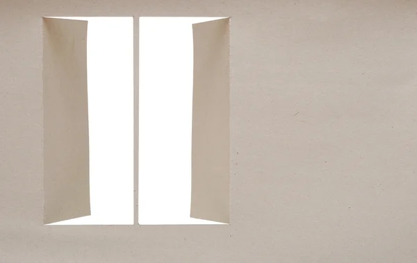 Γκρι χαρτόνι με ανοιγόμενο παράθυρο — Φωτογραφία Αρχείου