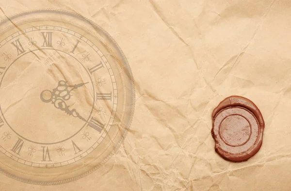 พื้นหลังวอลล์เปเปอร์วินเทจพร้อมนาฬิกา — ภาพถ่ายสต็อก