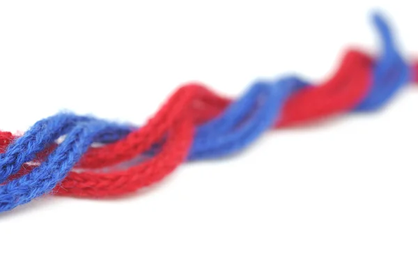 Red and blue synthetic ropes — Stock Photo, Image