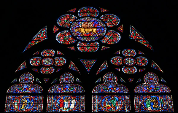 Glass window of Notre Dame — Stock Photo, Image