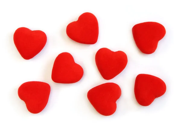 Isolated Shot Few Red Fluffy Hearts — Stock Photo, Image