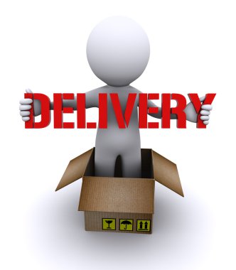 Delivery man holding 