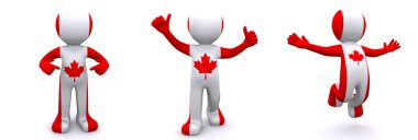 3d karakter Kanada bayrağı ile dokulu
